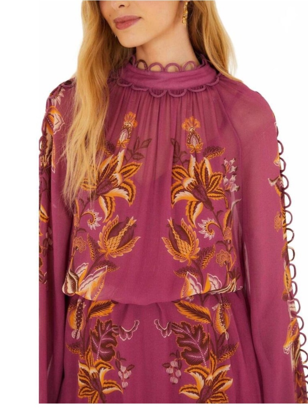 NWT FARM Rio Delicate Chintz Ruffled Mini Dress - Picture 3 of 6